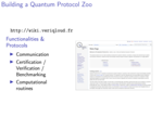 QCOM - Contributed Talk "Quantum protocols: introducting the zoo and using it", Harold Ollivier (LIP6, Sorbonne Uni., CNRS, France)