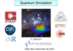 QSIM - Tutorial Lecture "Quantum Simulation", ­C. Salomon (LKB, CNRS, Université Paris 6, ENS Paris, France)